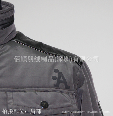 【真牛皮拼接多口袋保暖棉衣外貿服裝工廠生產批發供應來樣訂做116】價格,廠家,圖片,服裝加工,佰順羽絨制品(深圳)-